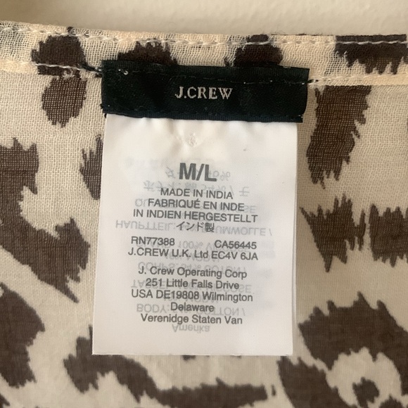 J Crew Leopard open front fringe detail kimono cape cardigan swim coverup SZ M/L - Picture 3 of 14